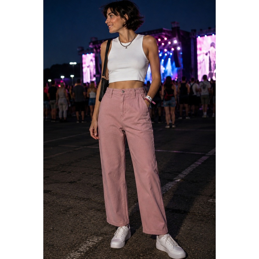 RE Generation by Celebrity Pink Carpenter Straight Pants Dusty Pink Size 9/29